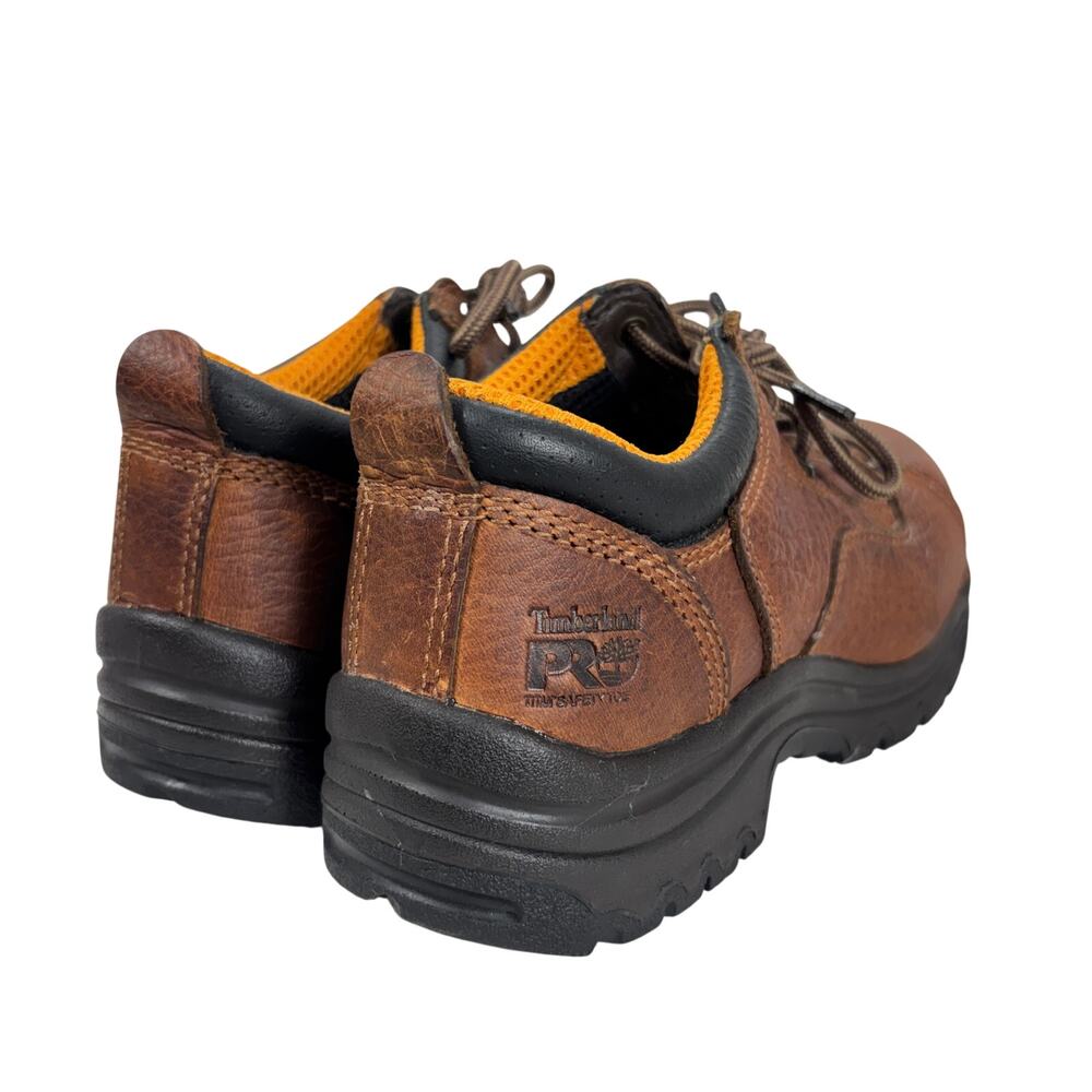 Timberland PRO Women’s 7.5 M Brown Leather Alloy Safety Toe Work Shoes EH 63189 - Picture 4 of 10